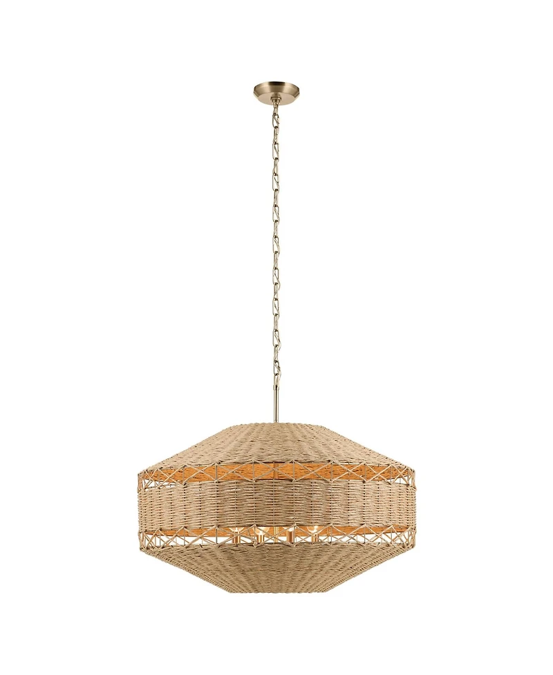 Kichler Lulo 30.25 Inch 1 Light Pendant with Handwoven Natural Cord in Cpz