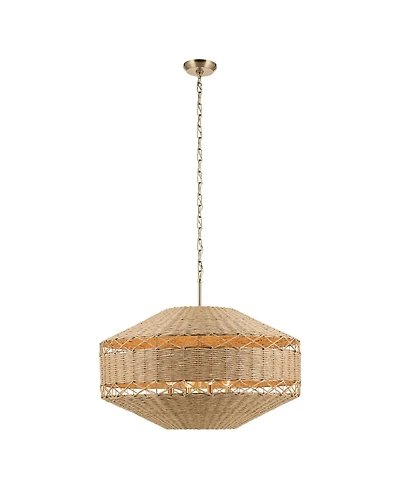 Kichler Lulo 30.25 Inch 1 Light Pendant with Handwoven Natural Cord in Cpz