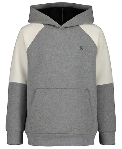 Calvin Klein Big Boys Colorblock Raglan Fleece Hoodie, Created for Macy's