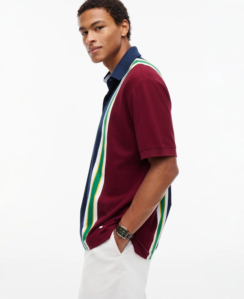 Tommy Hilfiger Men's American Icons Heritage Stripe Cotton Pique Polo Shirt