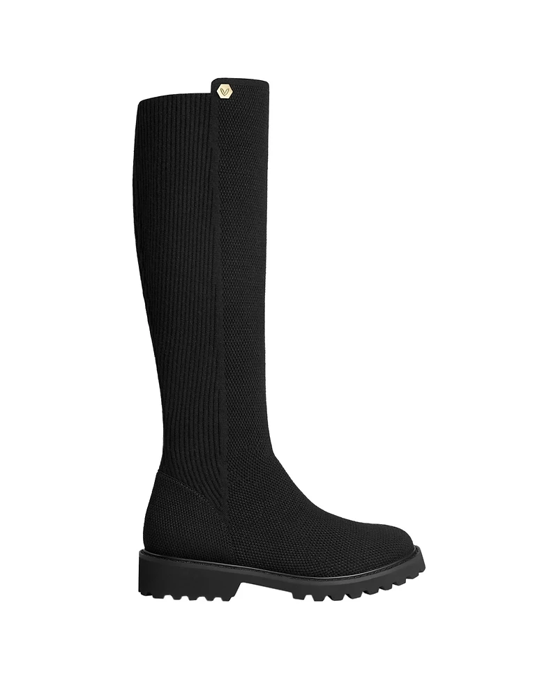 Vivaia Filipa Round-Toe Stretchy Wool Knee-High Boots