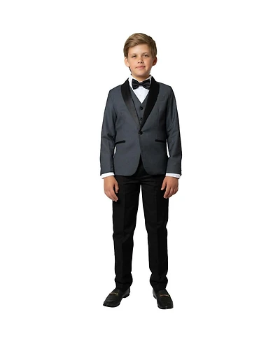 Peanut Butter Collection Boys' 4-20 Love and Angels Slim Fit Jacket, Vest, Pants, Bowtie Shirt, 5-Piece Set