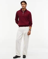 Tommy Hilfiger Men's Long-Sleeve Cable Knit Quarter-Zip Sweater