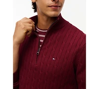 Tommy Hilfiger Men's Long-Sleeve Cable Knit Quarter-Zip Sweater