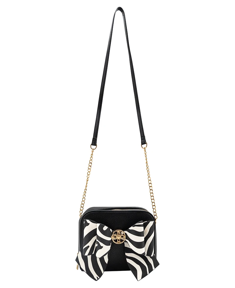 Like Dreams Zebra Bow Mini Crossbody Handbag
