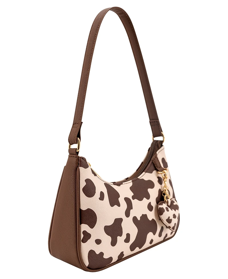 Like Dreams Sutton Cow Print Small Shoulder Handbag