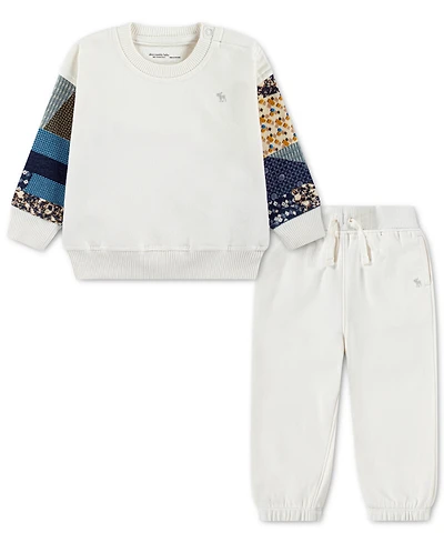 Abercrombie kids Baby Boys Essential Patchwork Crew 2-Piece Set