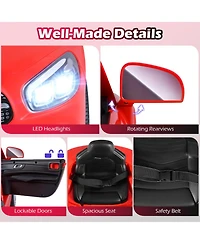 Sugift 12V Kids Ride on Car Luxury Convertible Style with Parent Remote Led Lights and Music Ages 3-8