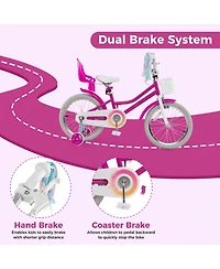 Sugift 18 Inch Kids Bike with Training Wheels and Dual Brakes, 145 lbs Capacity, Ages 4-8
