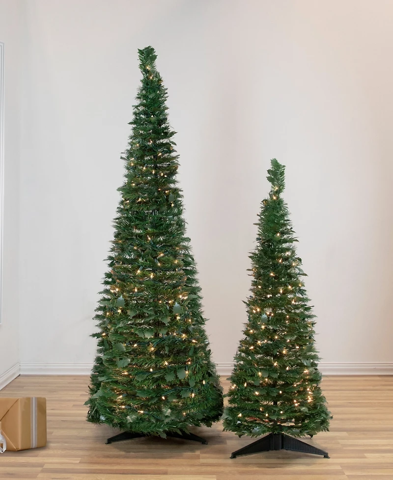 Northlight Pre-Lit Tinsel Pop-Up 4' Artificial Christmas Tree