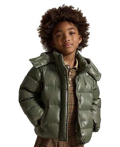 Polo Ralph Lauren Girls' 2T-6X Glossy Down Hooded Jacket
