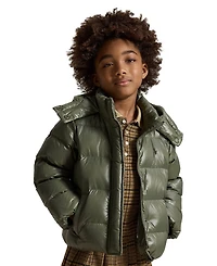 Polo Ralph Lauren Girls' 2T-6X Glossy Down Hooded Jacket