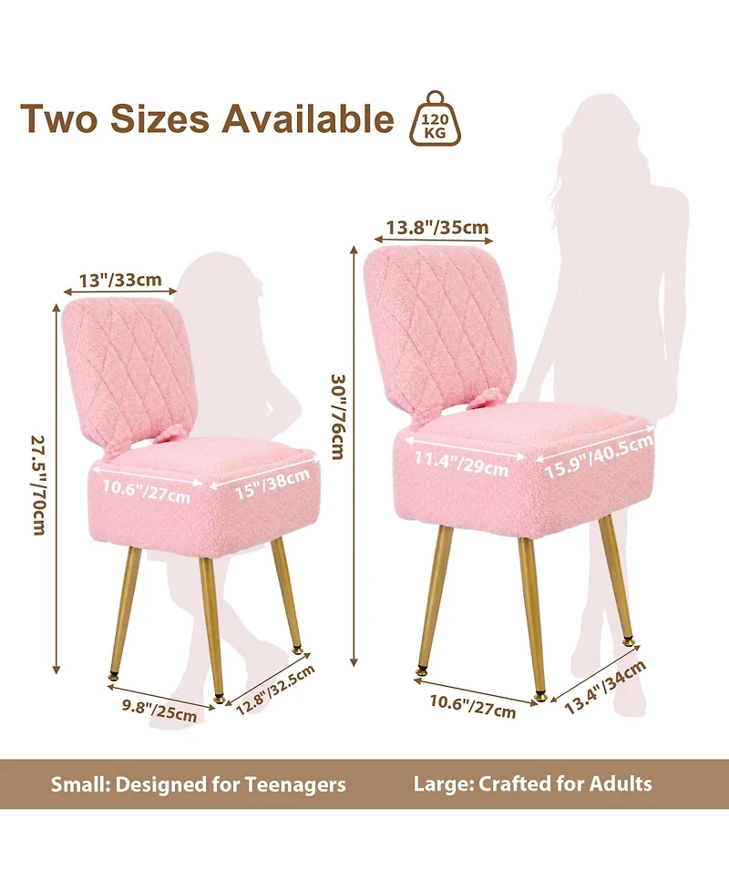 Small Vanity Accent Chair with Hidden Storage, Compact Backrest, Lift-Top Ottoman Seat, Upholstered Fleece, Tool free assembly