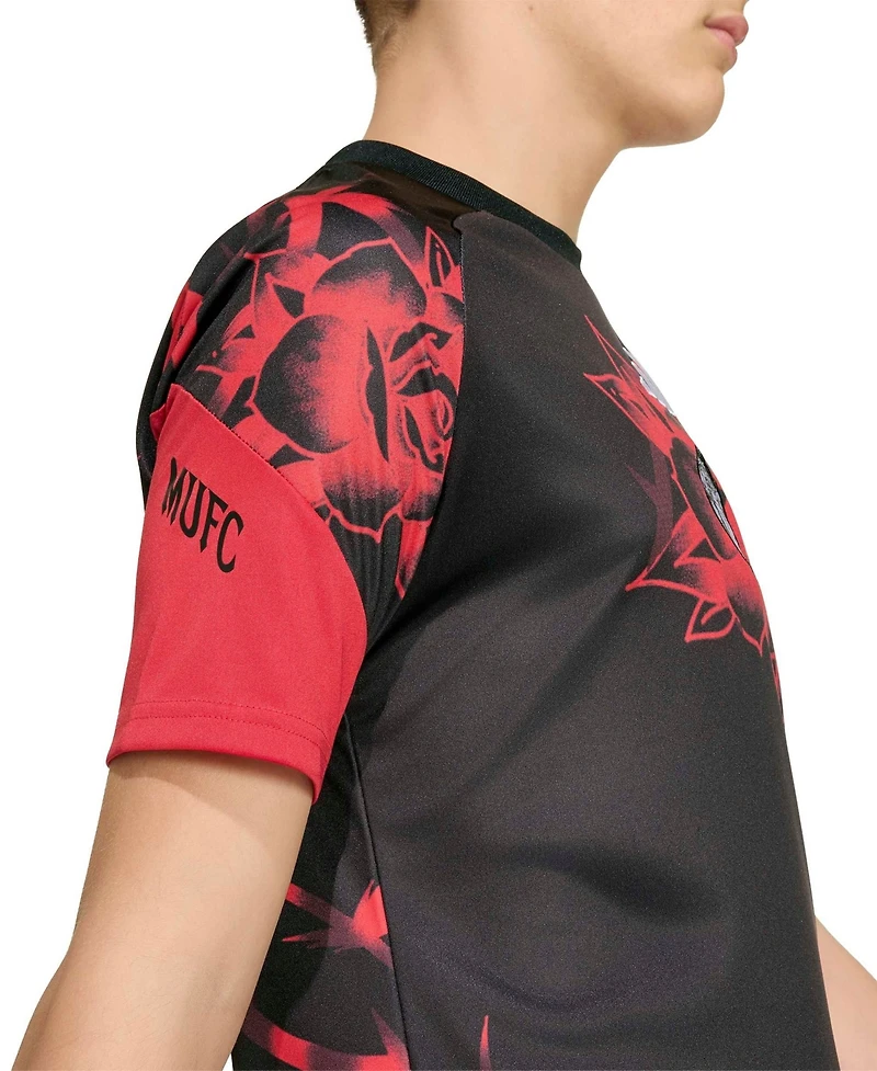 Adidas Boys' and Girls' Manchester United Pre-Match Raglan Short-Sleeve T-Shirt