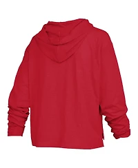 Pressbox Women's Wisconsin Badgers Castillo Slub Oversized Hooded Long-Sleeve T-Shirt
