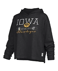 Pressbox Women's Iowa Hawkeyes Castillo Long-Sleeve Hooded Slub Fabric T-Shirt