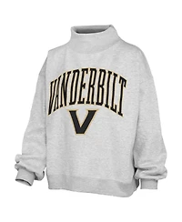 Pressbox Women's Vanderbilt Commodores Nelson Texture Lingo Oversized Mock-Neck Fleece Sweatshirt
