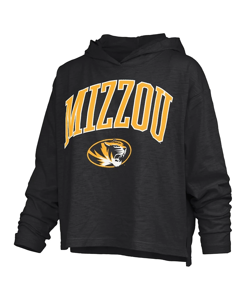 Pressbox Women's Missouri Tigers Nelson Arch Over Logo Hooded Long-Sleeve Oversized T-Shirt