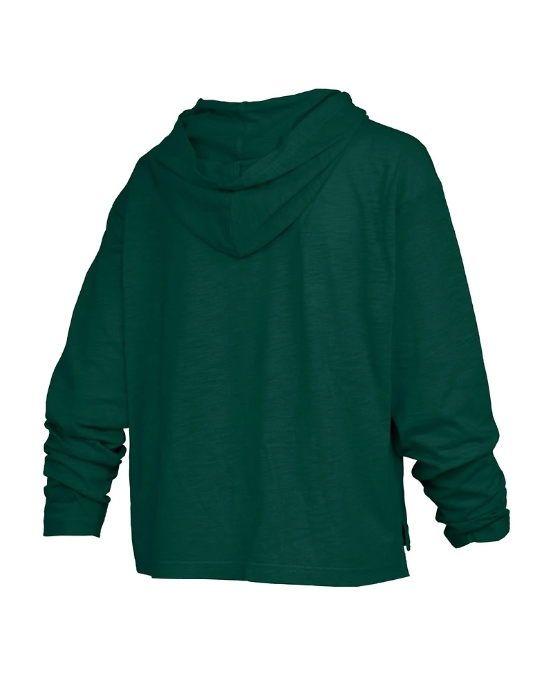 Pressbox Women's Michigan State Spartans Nelson Long-Sleeve Hooded Slub T-Shirt