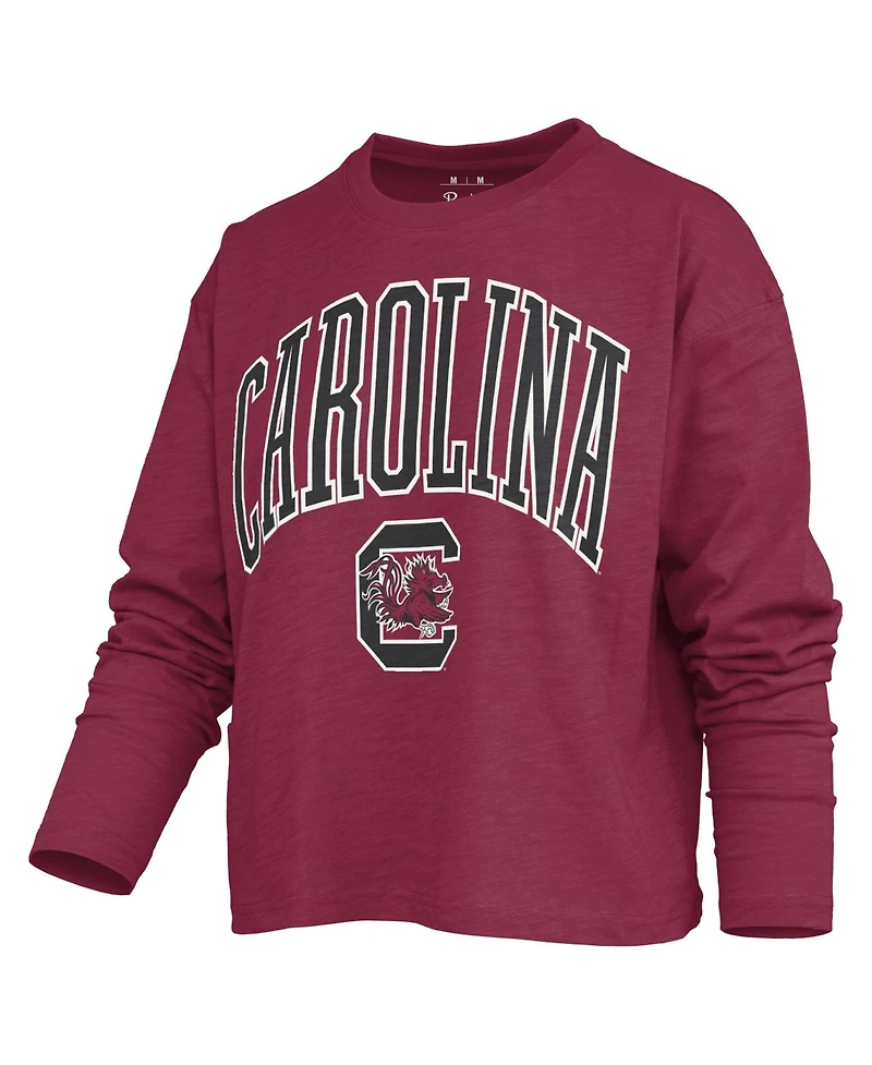 Pressbox Women's Motley South Carolina Gamecocks Long-Sleeve Boxy-Fit T-Shirt