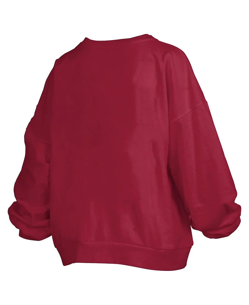 Pressbox Women's Florida State Seminoles Janice Oversized Cropped-Hem Graphic Pullover Sweatshirt