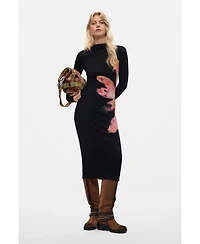 Desigual Women's Long Sleeve Flower Dress
