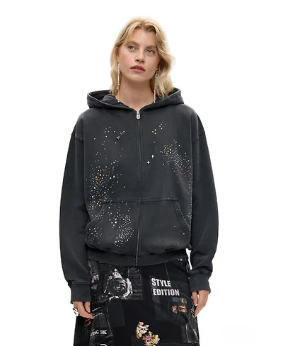 Desigual Women's sparkly zip-up sweatshirt