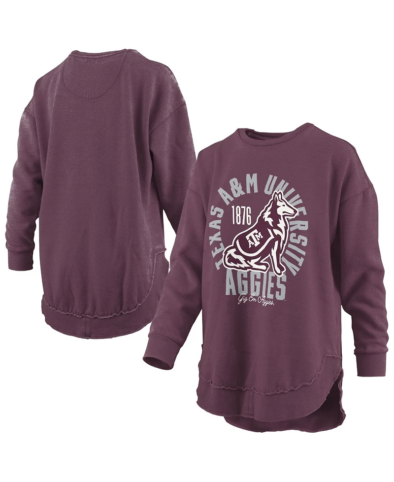 Pressbox Women's Texas A&M Aggies Blitz Graphic Fleece-Lined Crewneck Sweatshirt