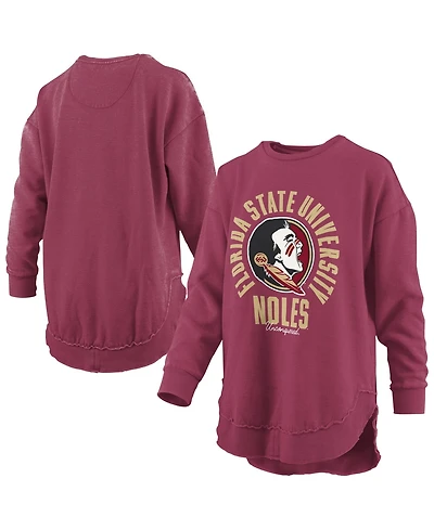 Pressbox Women's Blitz Florida State Seminoles Graphic Fleece-Lined Crewneck Sweatshirt