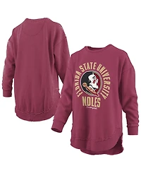 Pressbox Women's Blitz Florida State Seminoles Graphic Fleece-Lined Crewneck Sweatshirt
