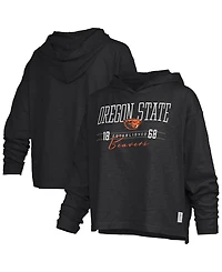 Pressbox Women's Oregon State Beavers Castillo Oversized Slub Hooded Long-Sleeve T-Shirt