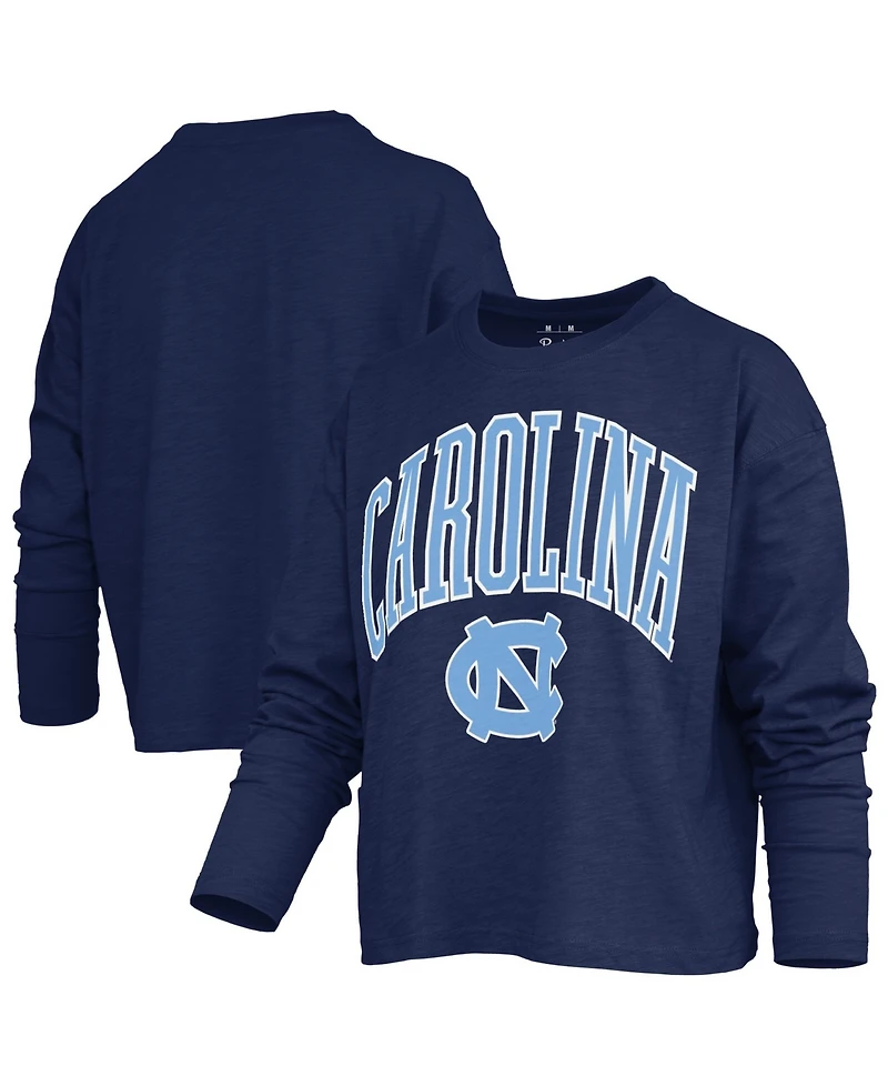 Pressbox Women's North Carolina Tar Heels Motley Dropped-Shoulder Boxy Long-Sleeve T-Shirt