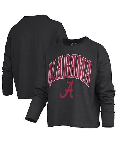 Pressbox Women's Alabama Crimson Tide Motley Boxy Burnout Long-Sleeve T-Shirt
