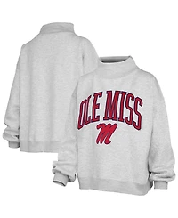 Pressbox Women's Ole Miss Rebels Nelson Texture Lingo Oversized Mock-Neck Sweatshirt