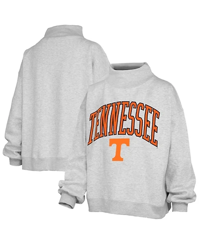 Pressbox Women's Tennessee Volunteers Nelson Texture Lingo Mock Neck Oversized Fleece Sweatshirt