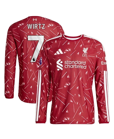 Adidas Men's Florian Wirtz Liverpool 2026/27 Home Authentic Long-Sleeve Slim-Fit Jersey
