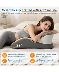 Piscifun Memory Foam Wedge Pillow 27 Degree Angled Contoured Bed Support Cushion With Removable Cover