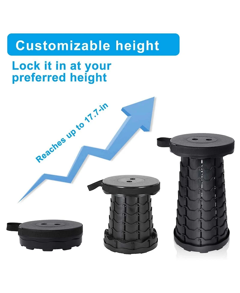Aofar Foldable Telescoping Stool Portable Retractable Collapsible Camping