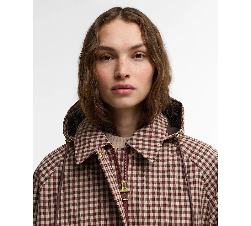 Barbour Women's Audrey Gingham Hooded Raincoat