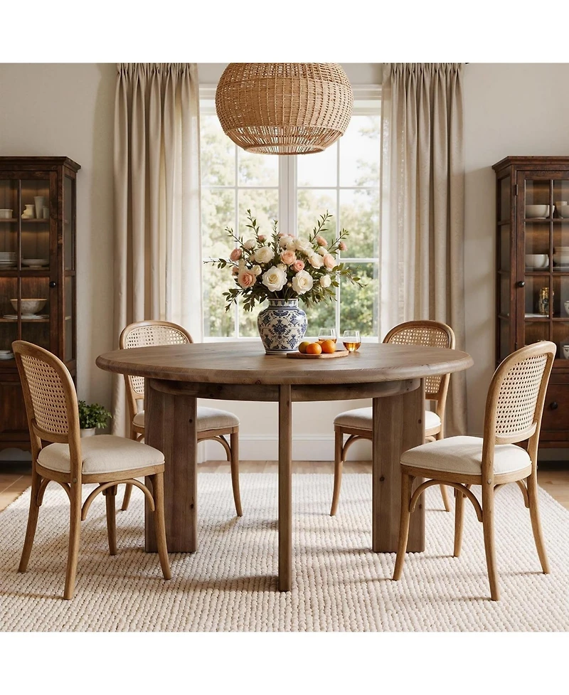 Tribesigns Dining Table for 4-6, Rustic Farmhouse Wood Kitchen Table