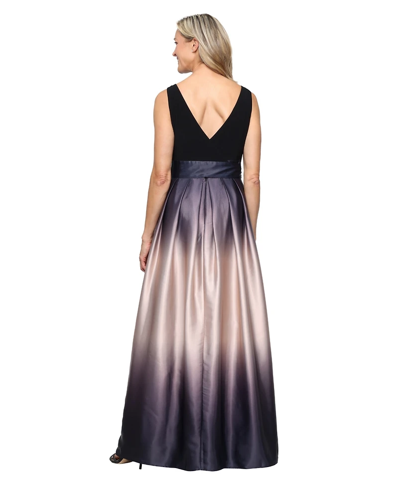 Sl Fashions Petite Ombre-Skirt Gown