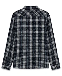 Guess Men's Ocean Coast Plaid Long-Sleeve Logo-Print Button-Down Shirt