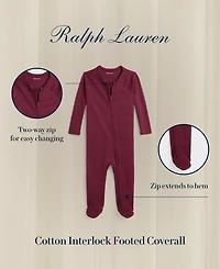 Polo Ralph Lauren Baby Boys' Cotton Interlock Footed Coverall