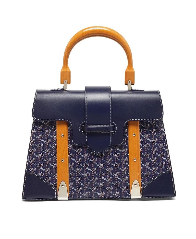 Pre-Owned Goyard Saigon Mm Goyardine Canvas and Leather Top Handle Bag