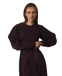 The Fold Women's Asti Long-Sleeve Puff-Sleeve Midi Dress