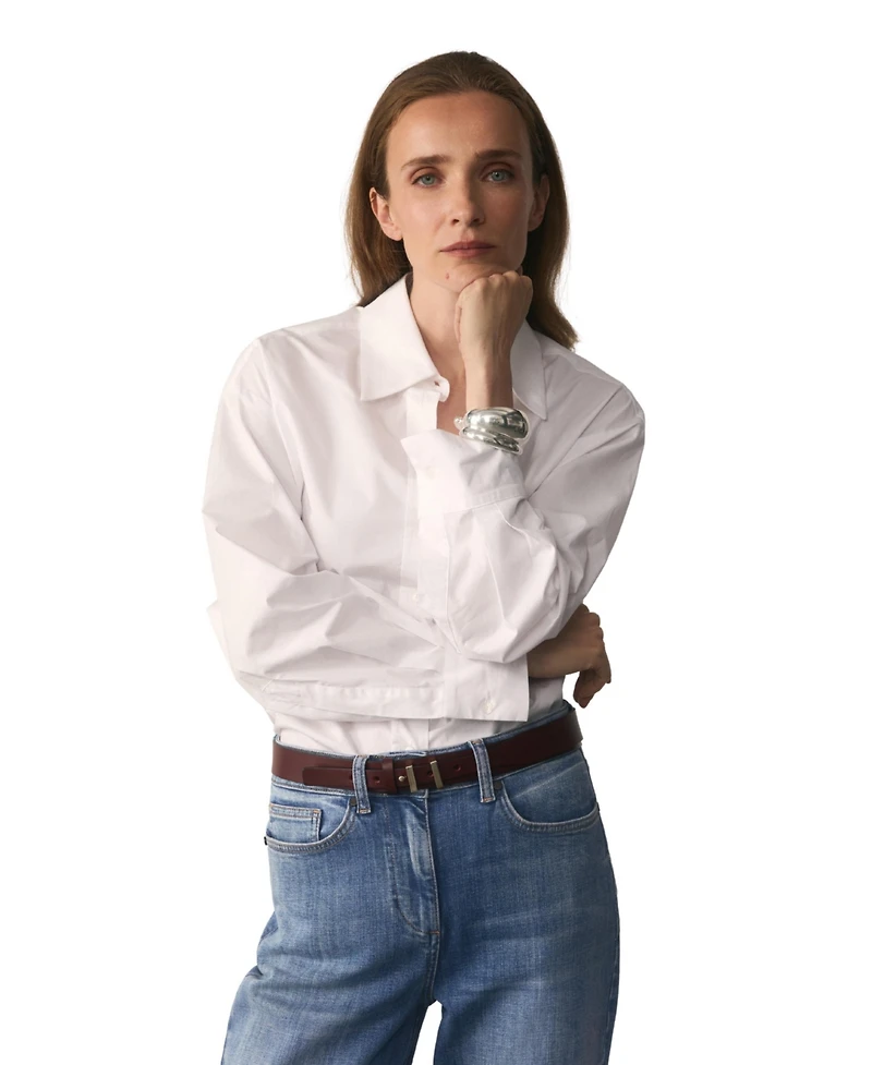 The Fold Women's Claudia Cotton-Blend Oversized Long-Sleeve Button-Down Shirt