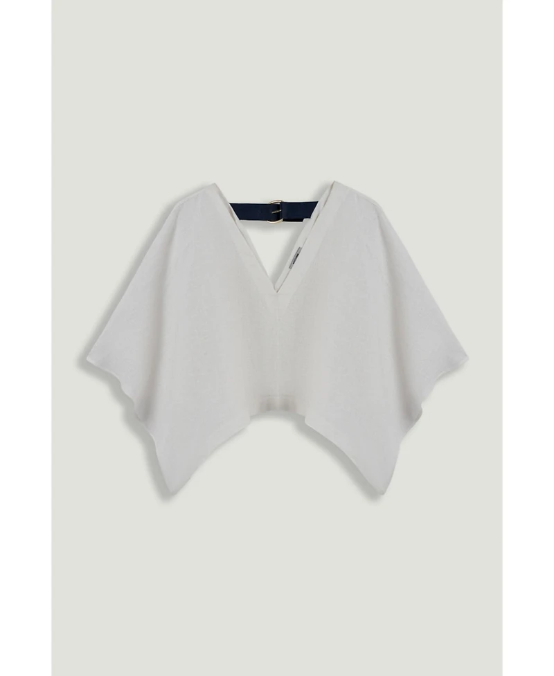 Nocturne Women's Belt Detail V-Neck Blouse