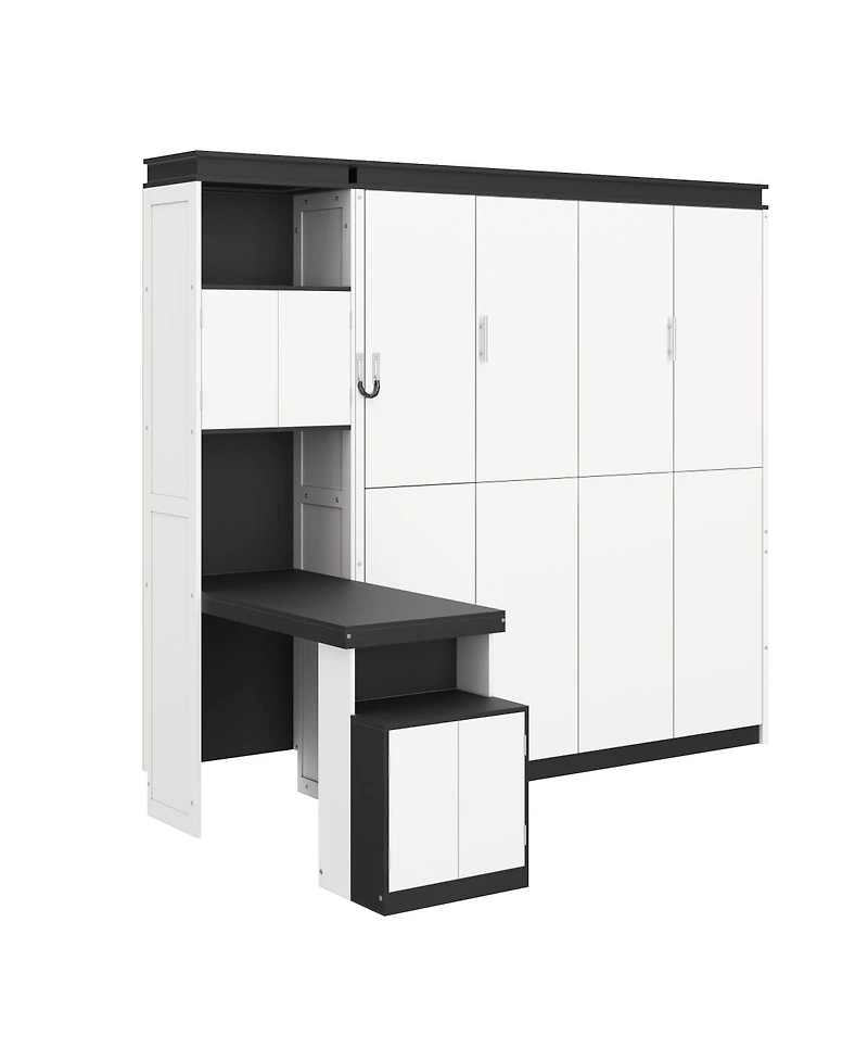 Streamdale Furniture Full Size Murphy Bed with Desk and Storage Shelves and Cabinets