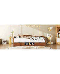 Streamdale Furniture Twin Size Upholstered Daybed Frame with 2 Storage Drawers