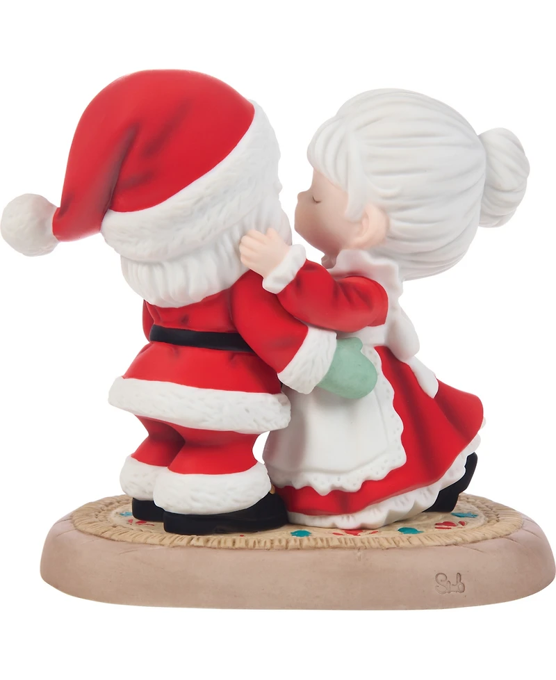 Precious Moments Santa Mrs. Claus Kissing Figurine